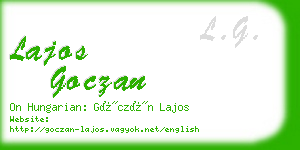 lajos goczan business card